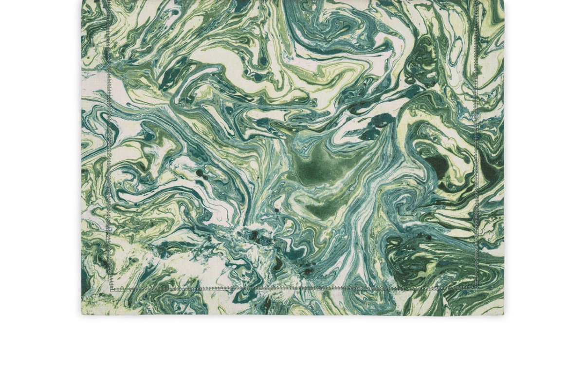 Matouk Schumacher Balthazar Emerald Green Table Runner | Fig Linens and Home
