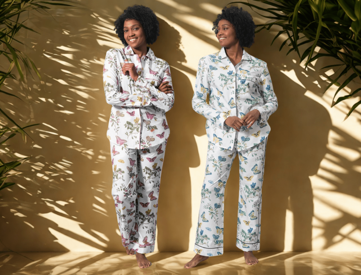 Matouk Schumacher Baudin Butterfly Pajamas at Fig Linens and Home