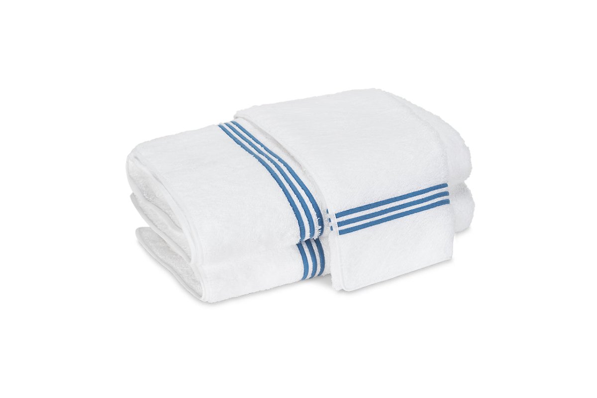 Bel Tempo Ocean Blue Bath Towels | Matouk at Fig Linens and Home