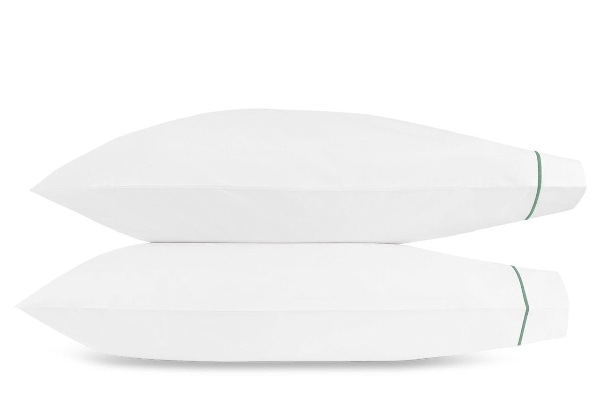 King Pillowcases - Matouk Bergamo Giza Cotton Bedding in Celadon