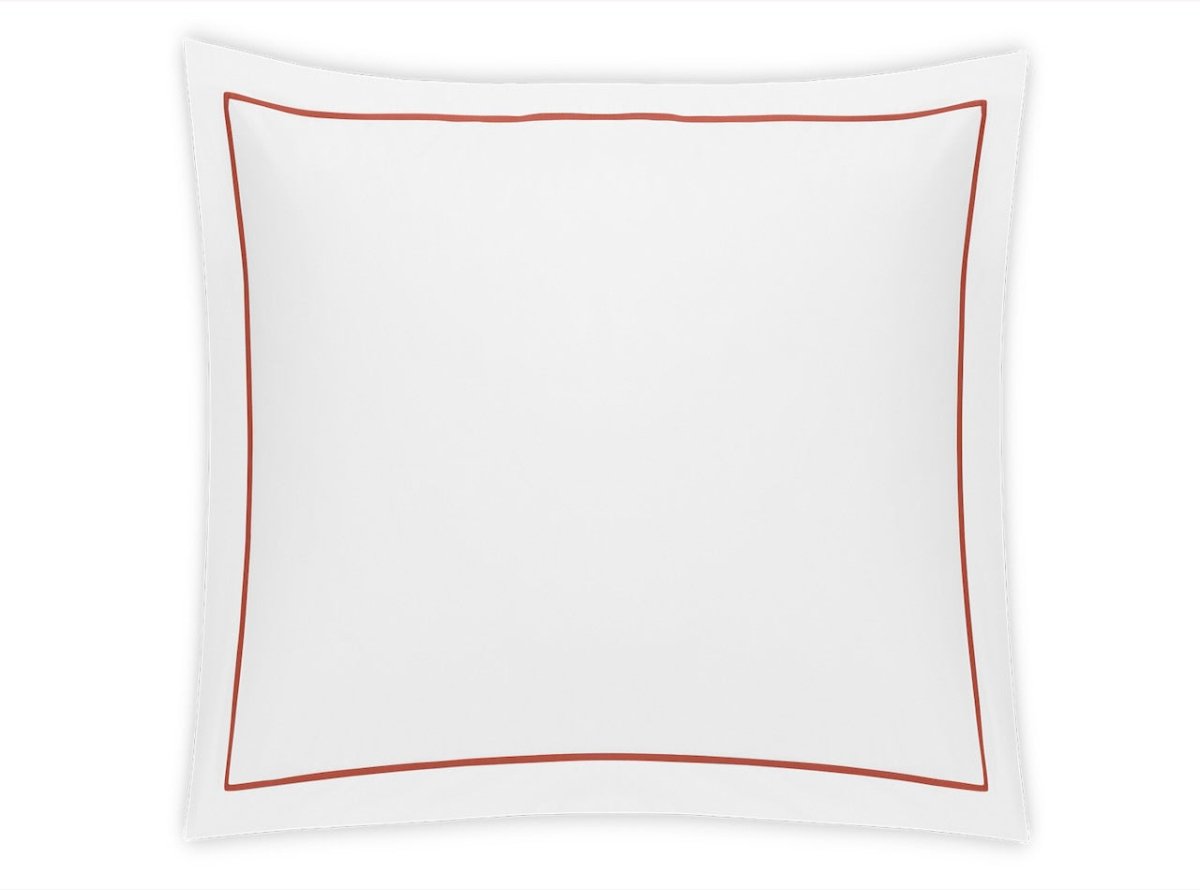 Euro Square Sham - Matouk Bergamo Deep Coral Giza Percale Bedding