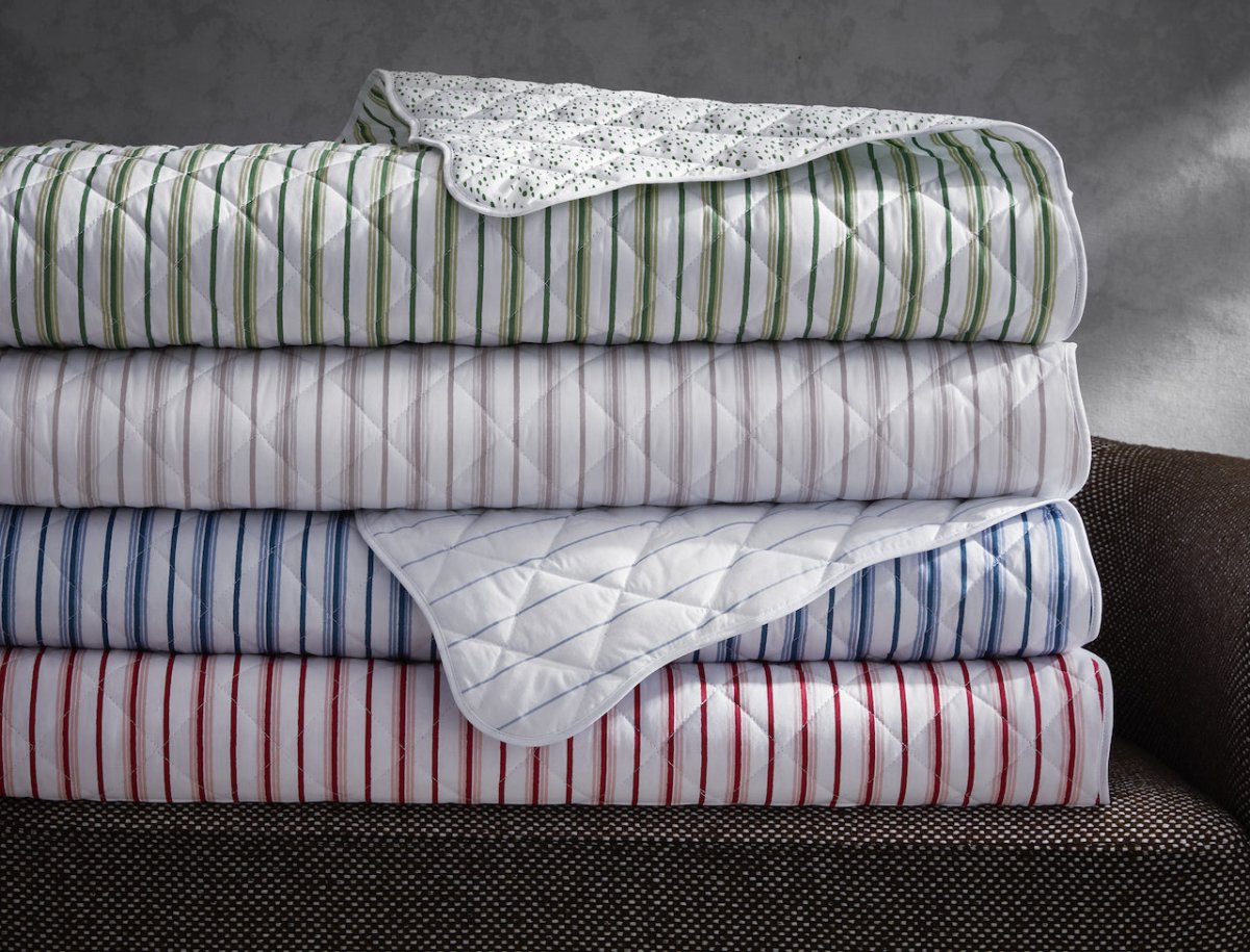 Calypso Quilted Bedding by Matouk Schumacher at Fig Linens and Home | Striped Quilts & Quilted Shams