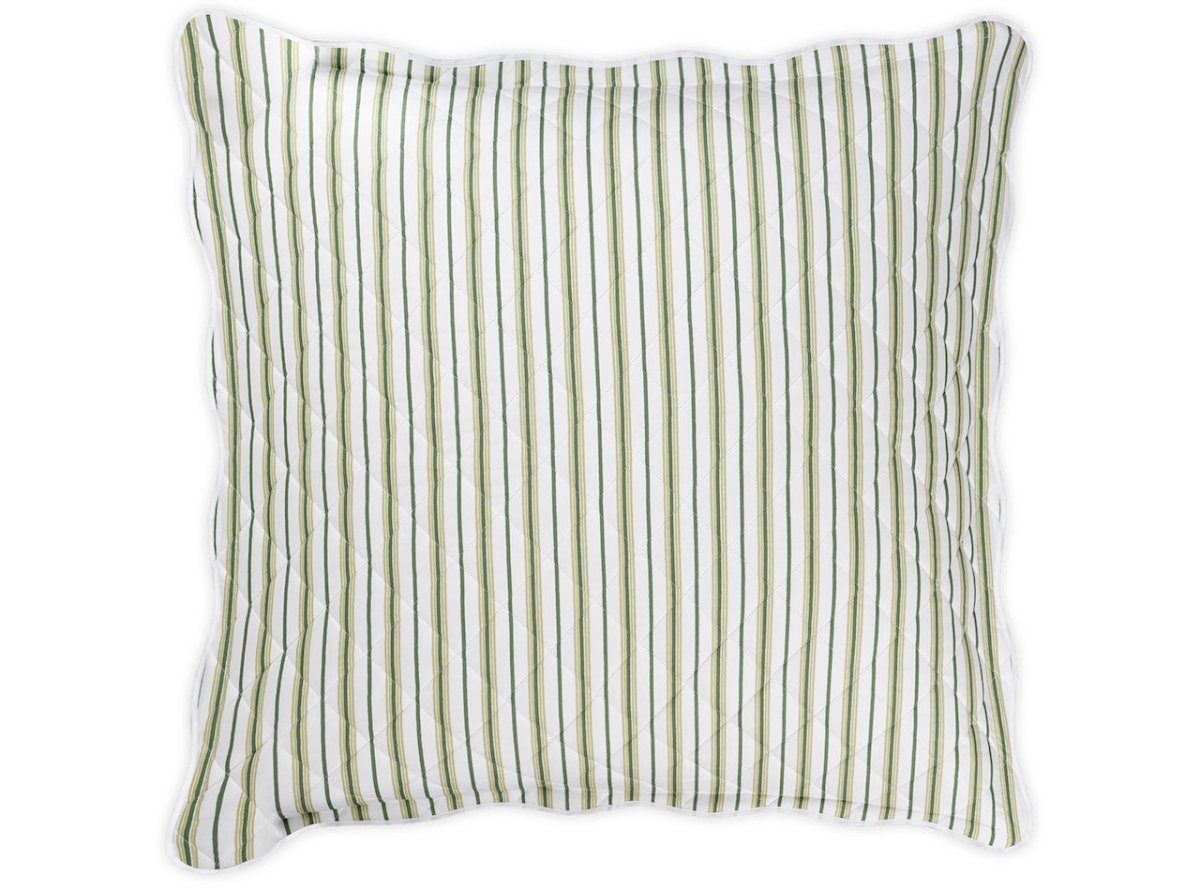Quilted Euro Sham Palm Green - Calypso Quilted Bedding by Matouk Schumacher at Fig Linens and Home