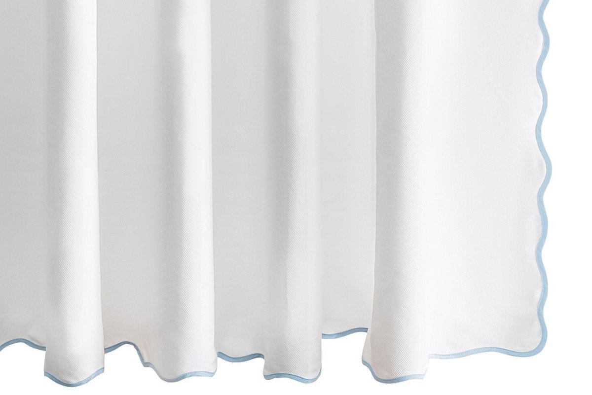 Matouk Shower Curtain - Camilla Pique Light Blue at Fig Linens and Home
