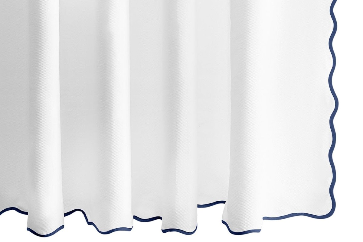Matouk Shower Curtain - Camilla Pique Navy Blue at Fig Linens and Home