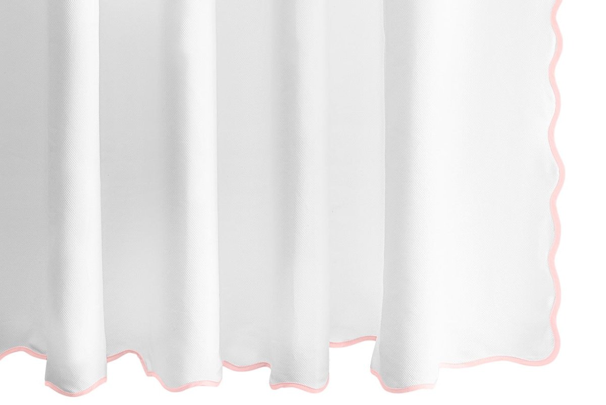 Matouk Shower Curtain - Camilla Pique Blush Pink at Fig Linens and Home