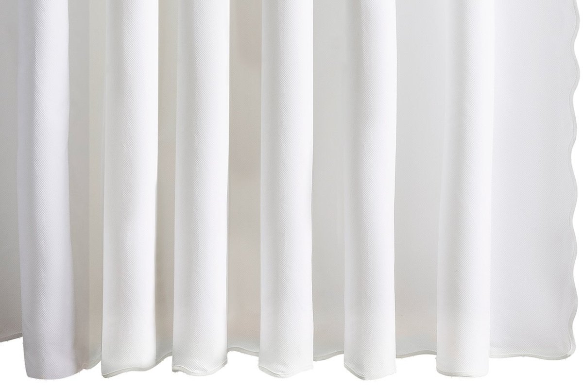 Matouk Shower Curtain - Camilla Pique White at Fig Linens and Home