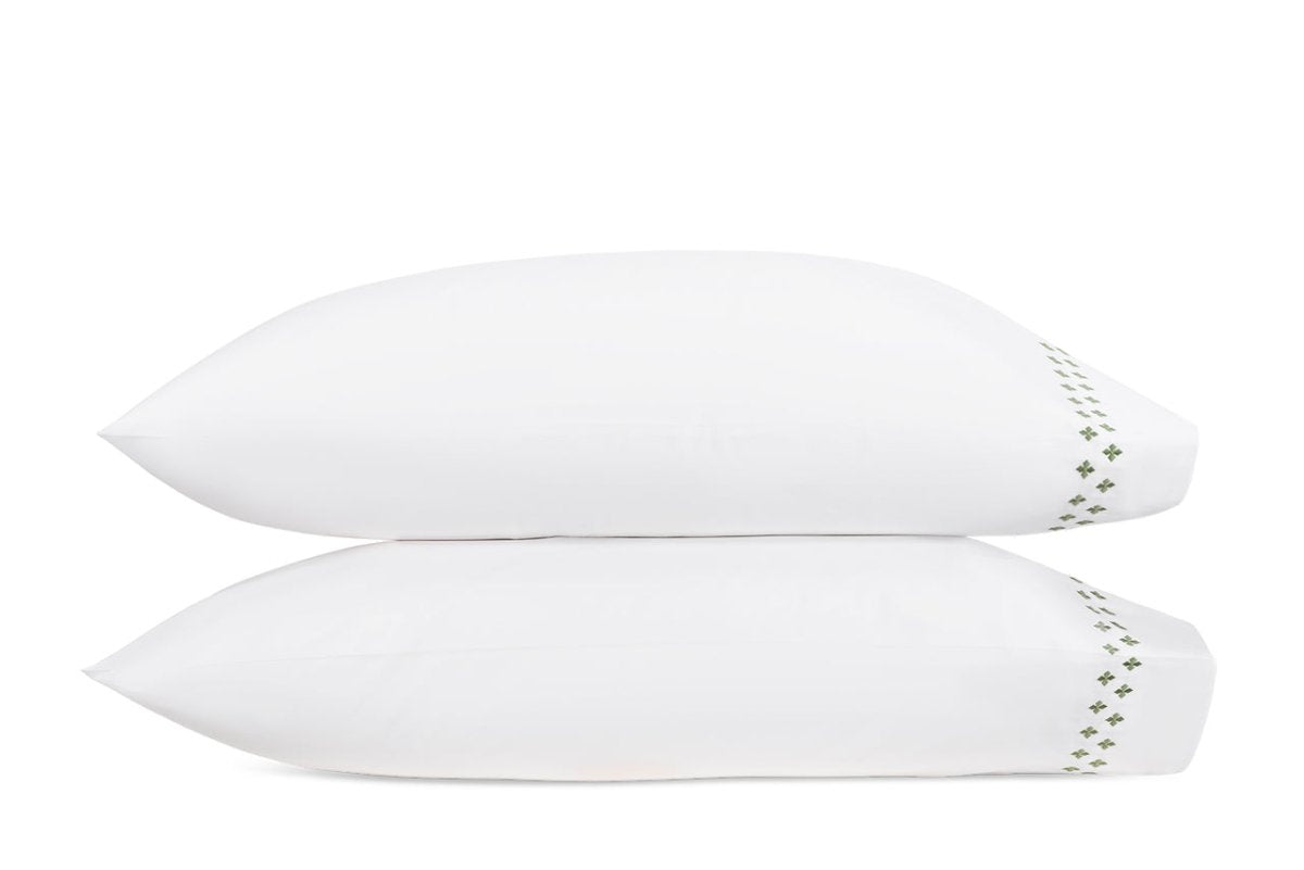 Matouk Casablanca Pillowcases in Clover at Fig Linens and Home
