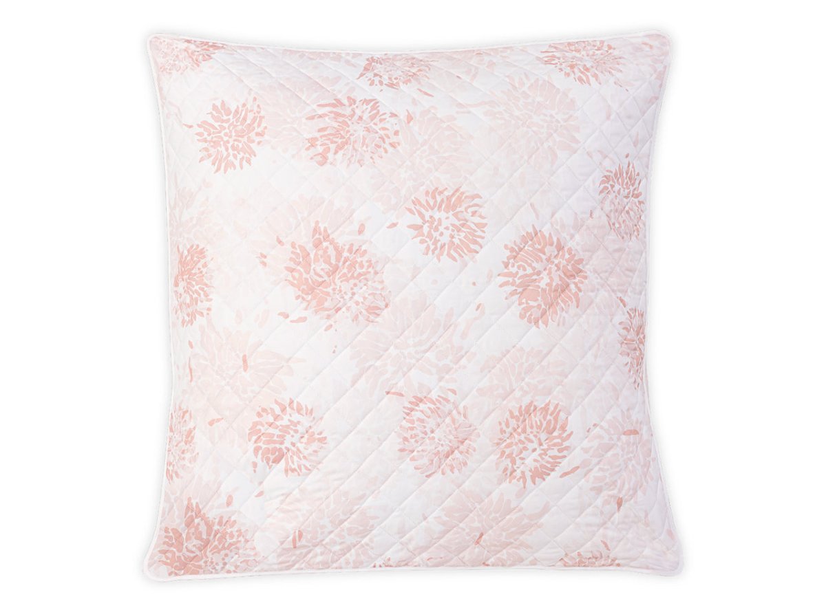 Matouk Tillett Chrysanthemum Quilted Euro Sham Blush at Fig Linens and Home