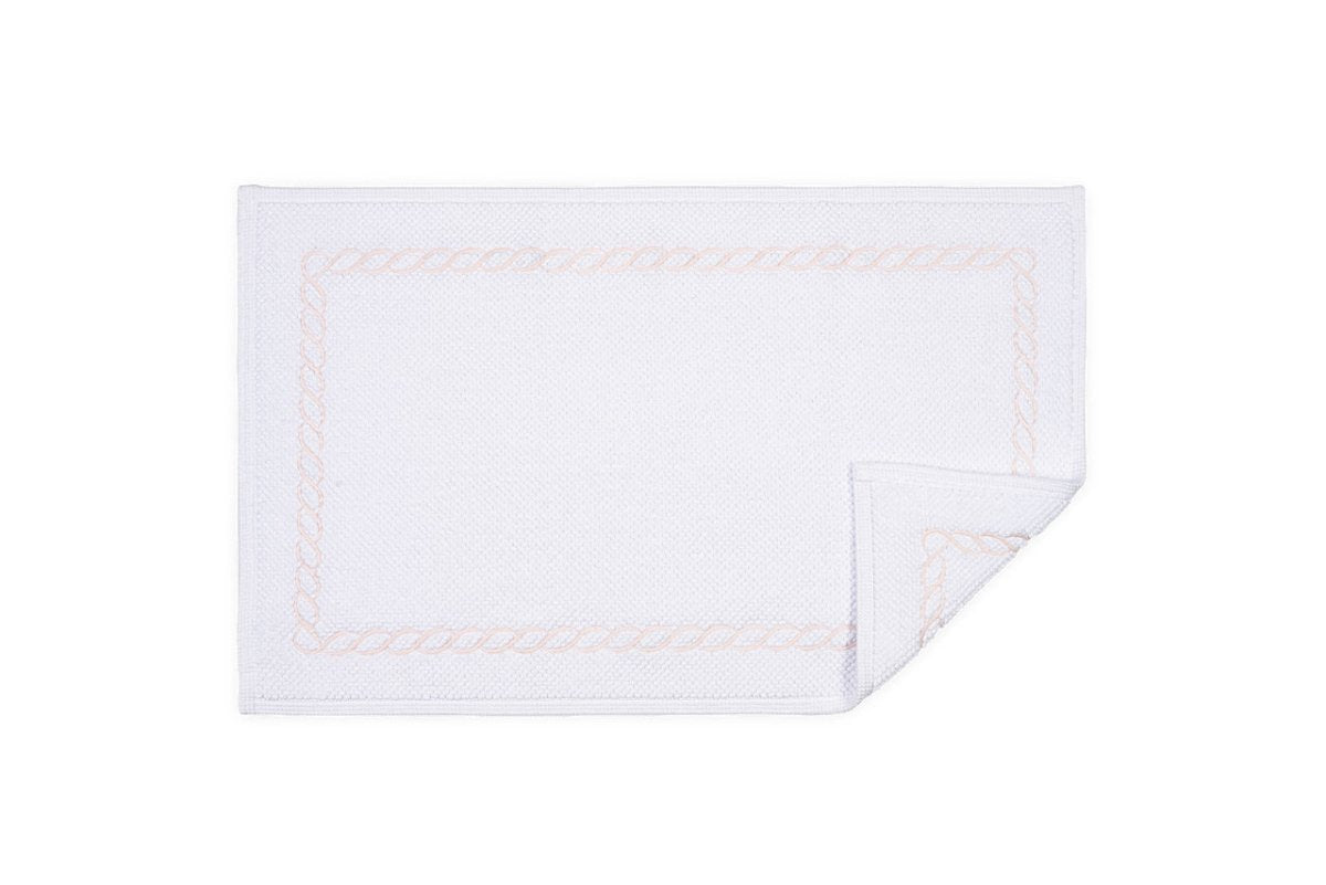 Bath Rug in Blush Pink - Matouk Classic Chain Small Rug at Fig Linens and Home