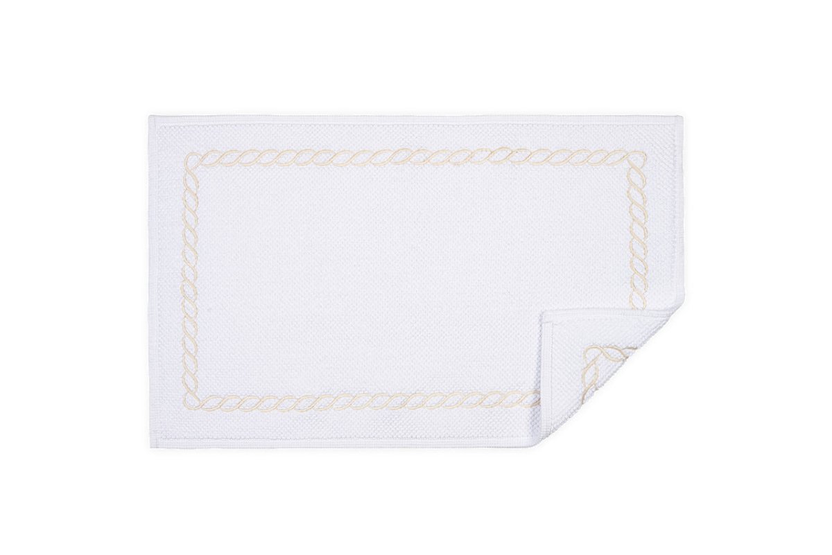 Bath Rug in Ivory - Matouk Classic Chain Small Rug at Fig Linens and Home