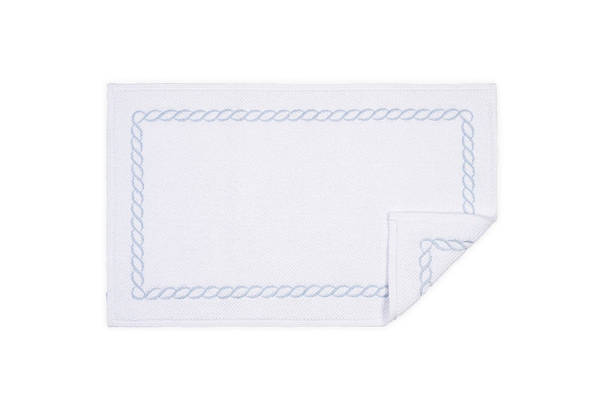 Bath Rug in Light Blue - Matouk Classic Chain Small Rug at Fig Linens and Home