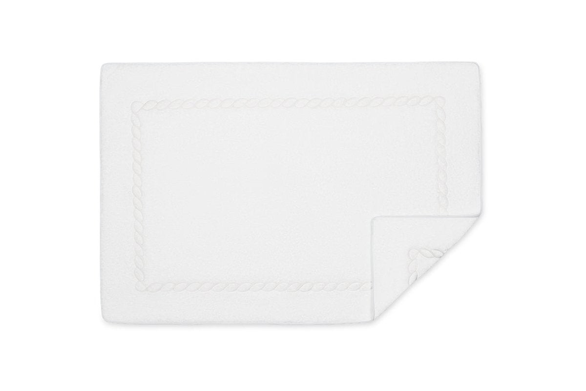 Matouk Classic Chain Bath Tub Mat in White at Fig Linens and Home