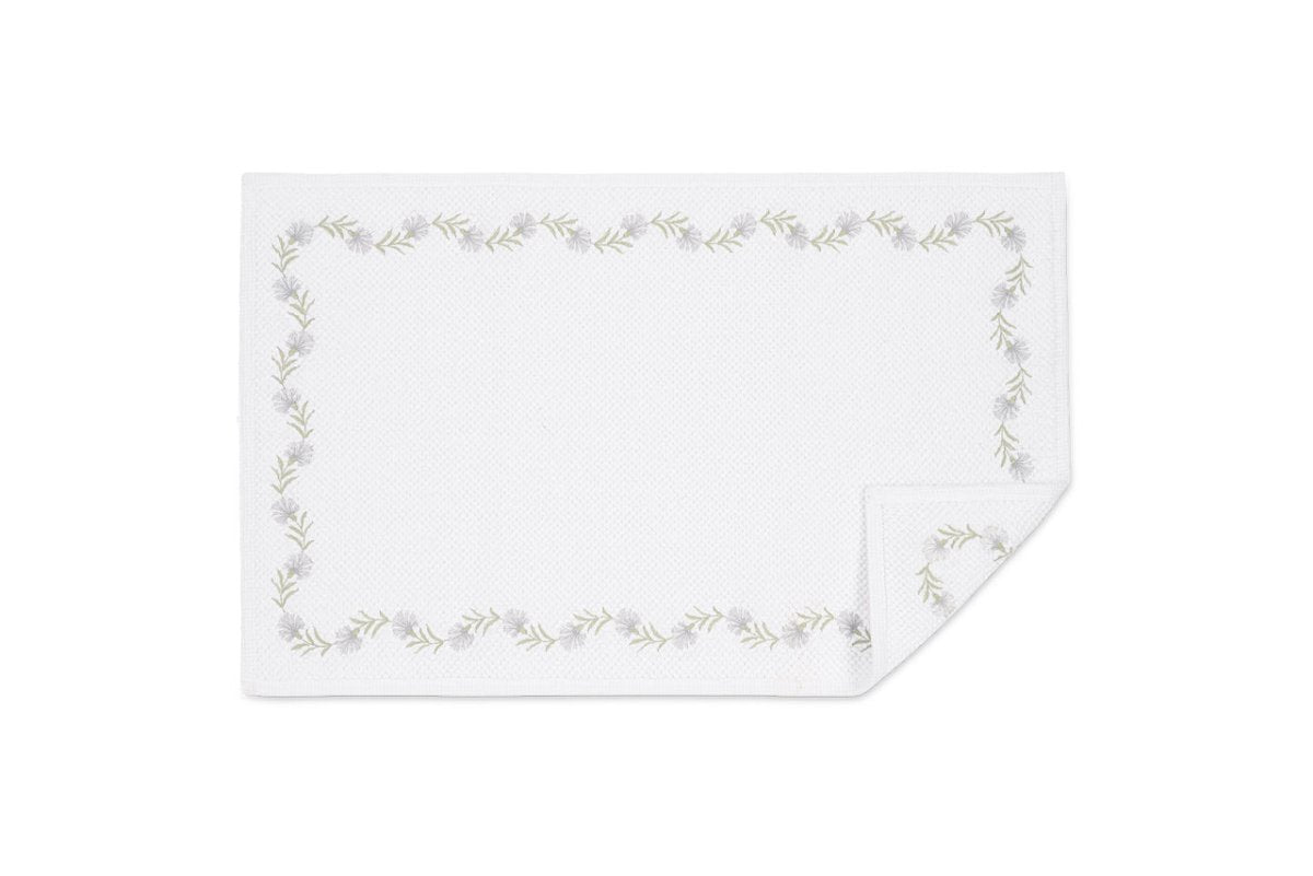 Matouk Daphne Bath Rug in Sterling at Fig Linens and Home
