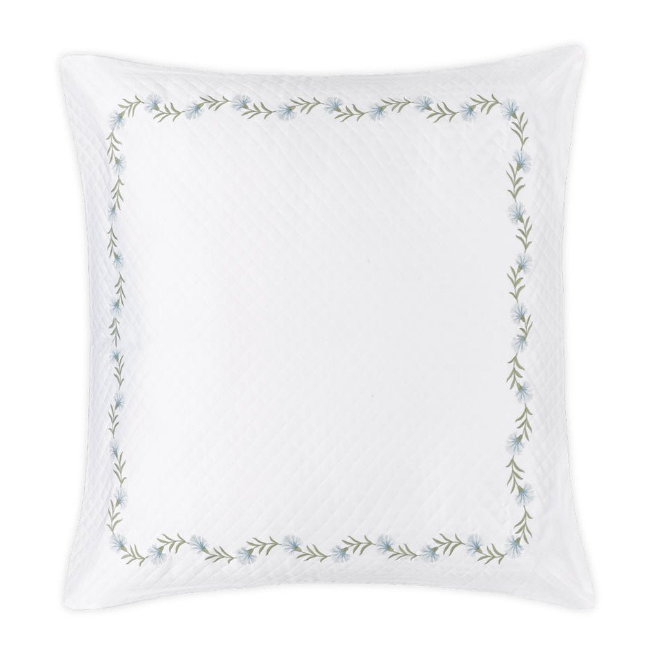 Daphne Matelassé in Bluebell | Matouk Euro Square Sham at Fig Linens and Home