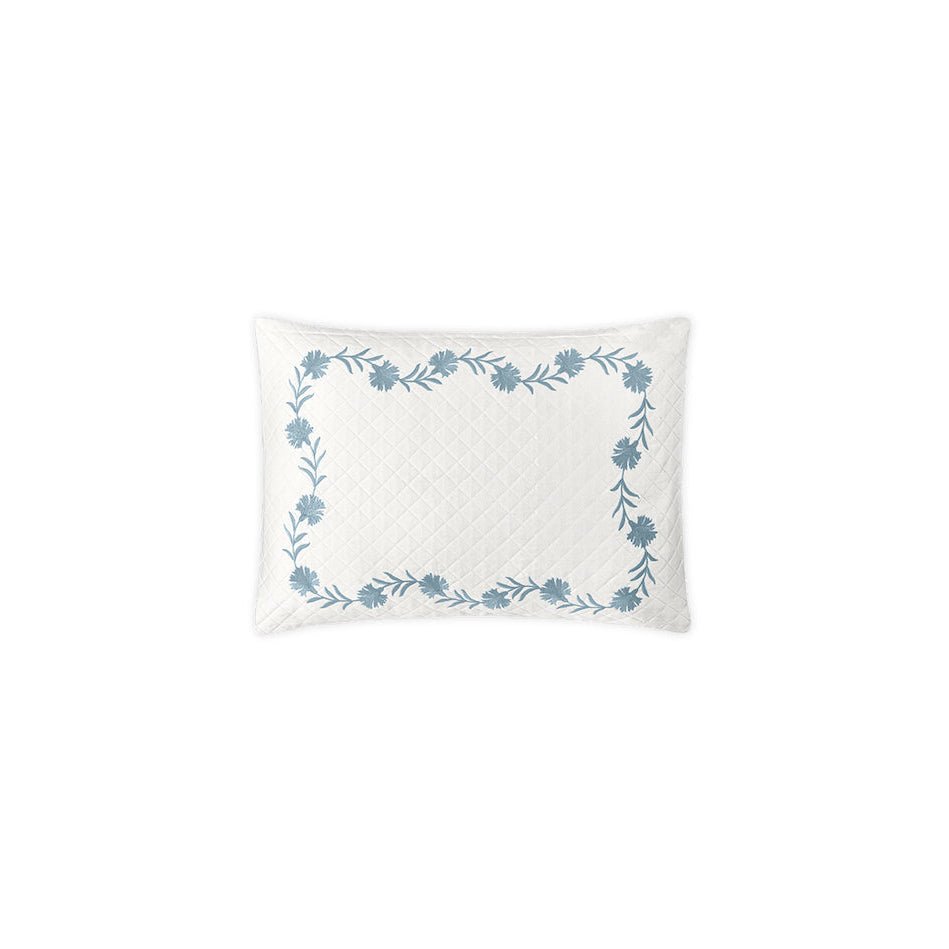 Daphne Matelassé in Hazy Blue | Matouk Boudoir Sham at Fig Linens and Home