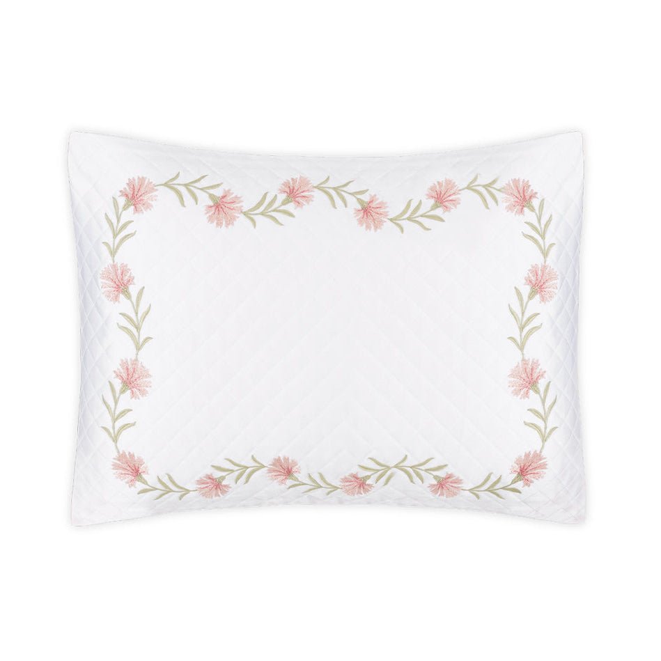 Daphne Matelassé in Peony Pink | Matouk Boudoir Sham at Fig Linens and Home