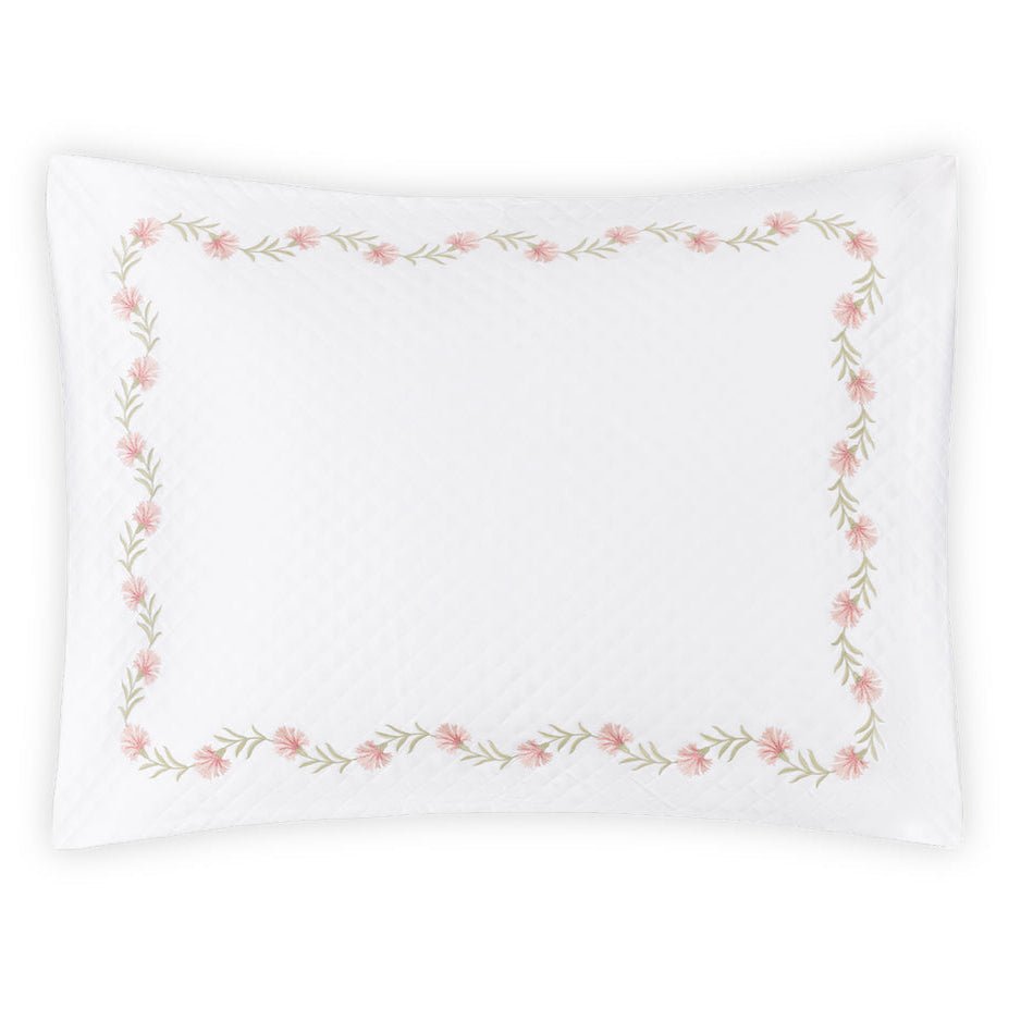 Daphne Matelassé in Peony Pink | Matouk Pillow Sham at Fig Linens and Home