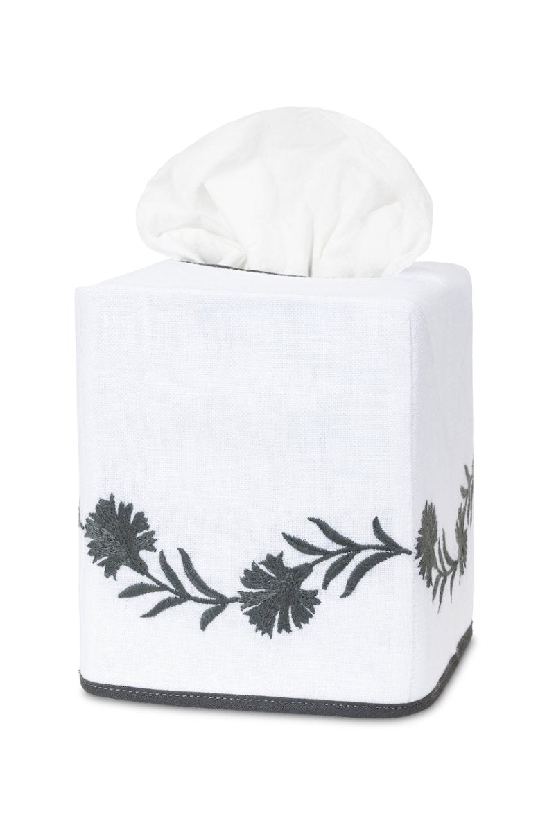 Daphne Tissue Box Covers by Matouk - Charcoal at Fig Linens and Home