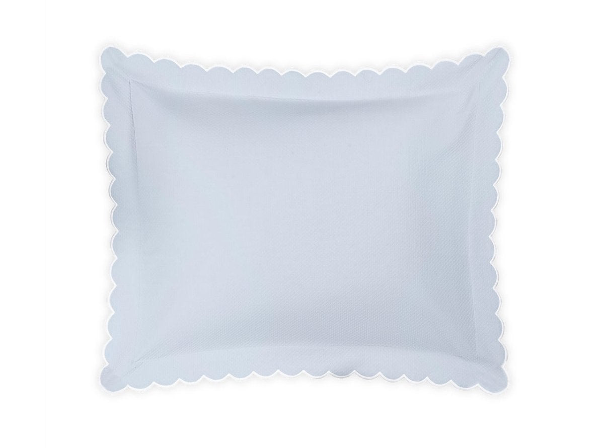 Pillow Sham - Matouk Diamond Pique Light Blue Bedding at Fig Linens and Home