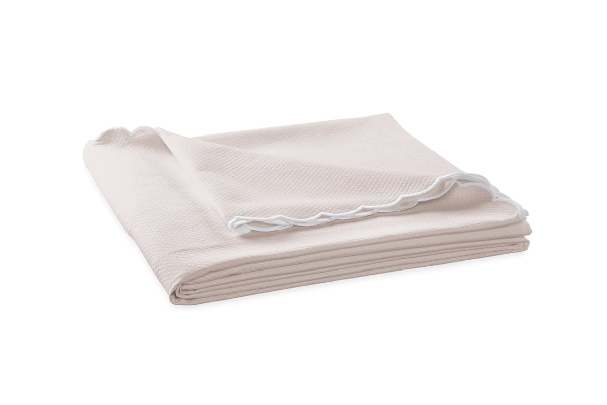 Coverlet - Matouk Diamond Pique Pink Bedding at Fig Linens and Home