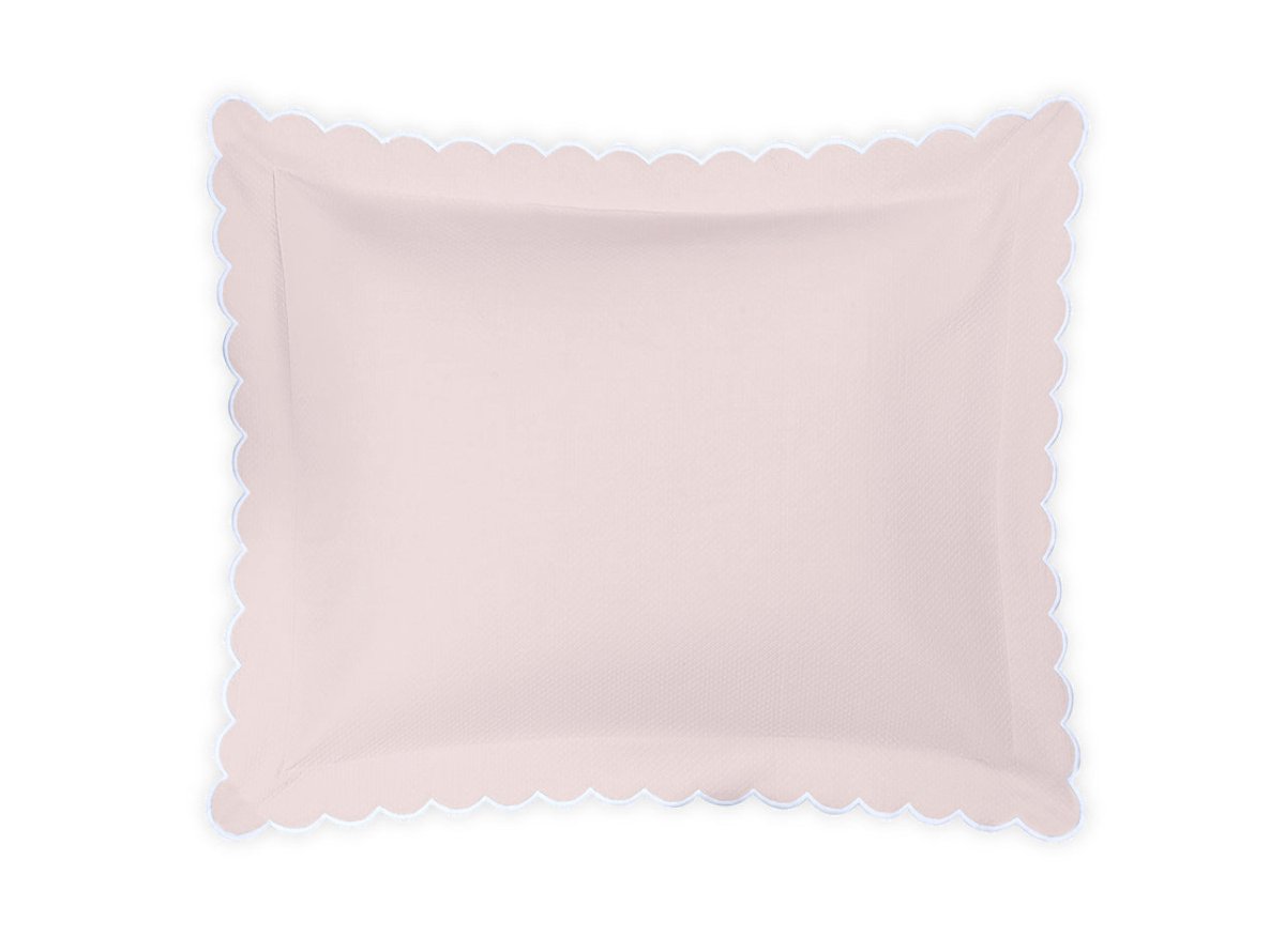 Pillow Sham - Matouk Diamond Pique Pink Bedding at Fig Linens and Home