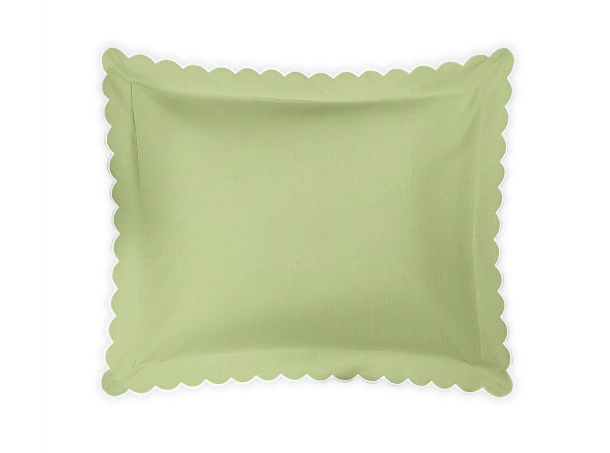 Pillow Sham - Matouk Diamond Pique Spring Green Bedding at Fig Linens and Home