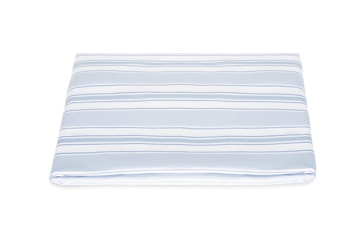 Fitted Sheet - Elio Stripe Bedding in Blue | Matouk Schumacher at Fig Linens and Home