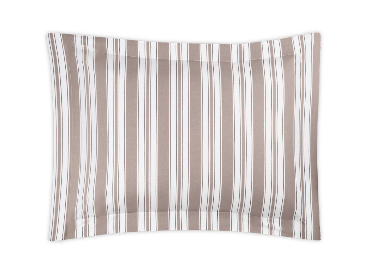Pillow Sham - Elio Stripe Bedding in Mocha | Matouk Schumacher at Fig Linens and Home