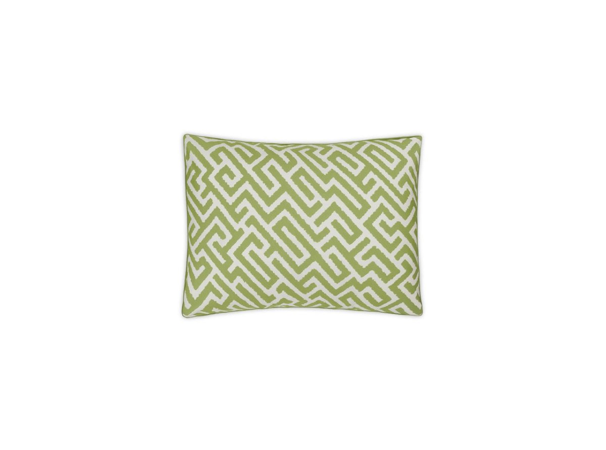 Matouk Schumacher Gabriel Boudoir Sham 12 x 16, corded edge Grass at Fig Linens and Home