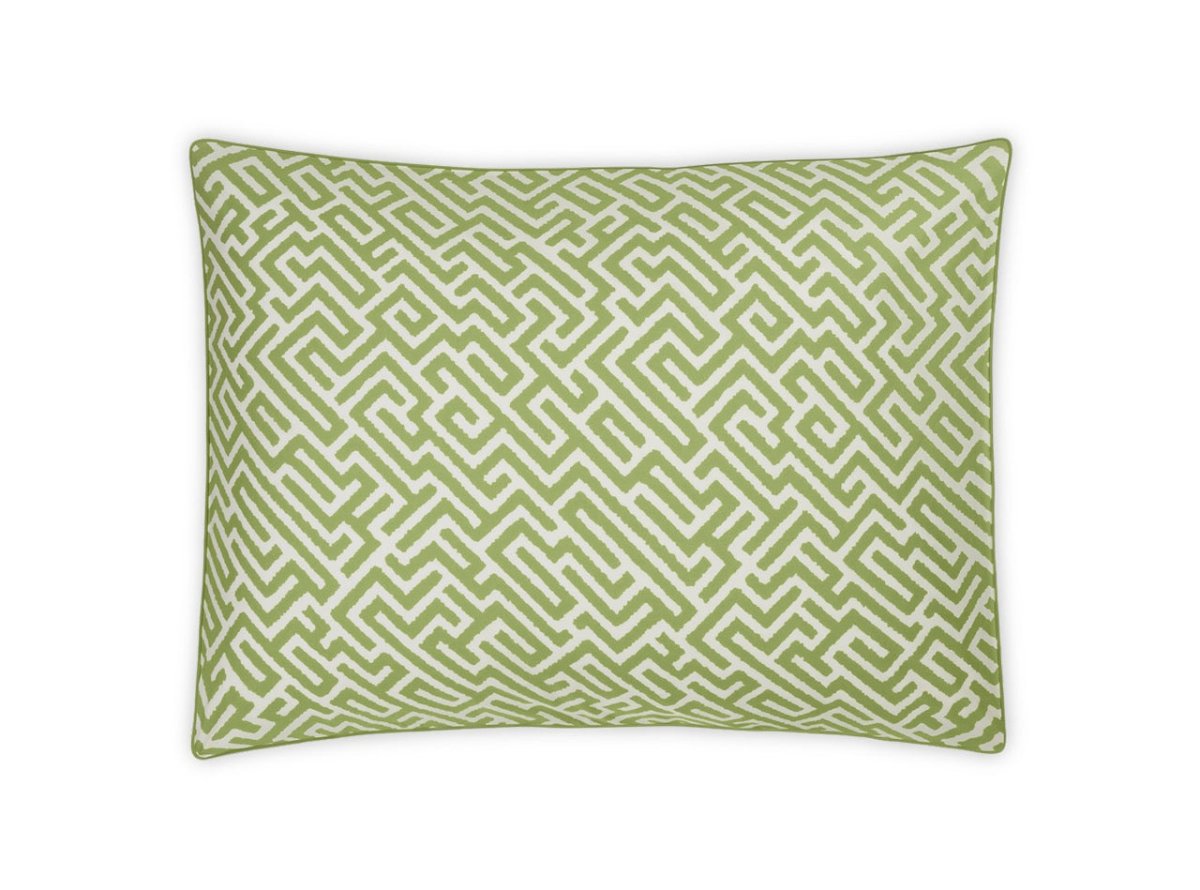 Matouk Schumacher Gabriel Standard Sham 21 x 27, corded edge Grass at Fig Linens and Home