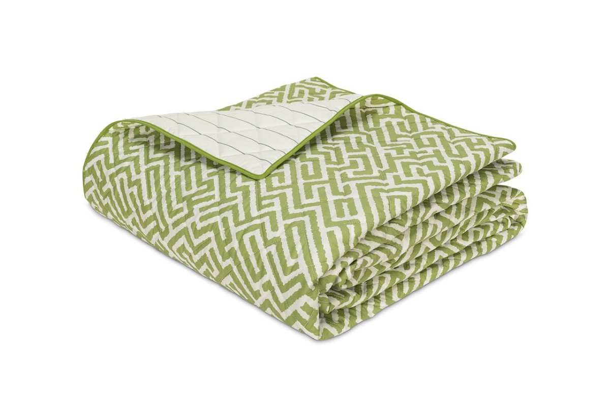 Matouk Schumacher Gabriel Full/Queen Quilt 96 x 99, piped edge Grass