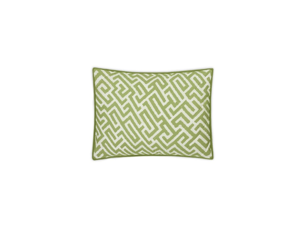 Matouk Schumacher Gabriel Quilted Boudoir Sham 12 x 16, piped edge Grass