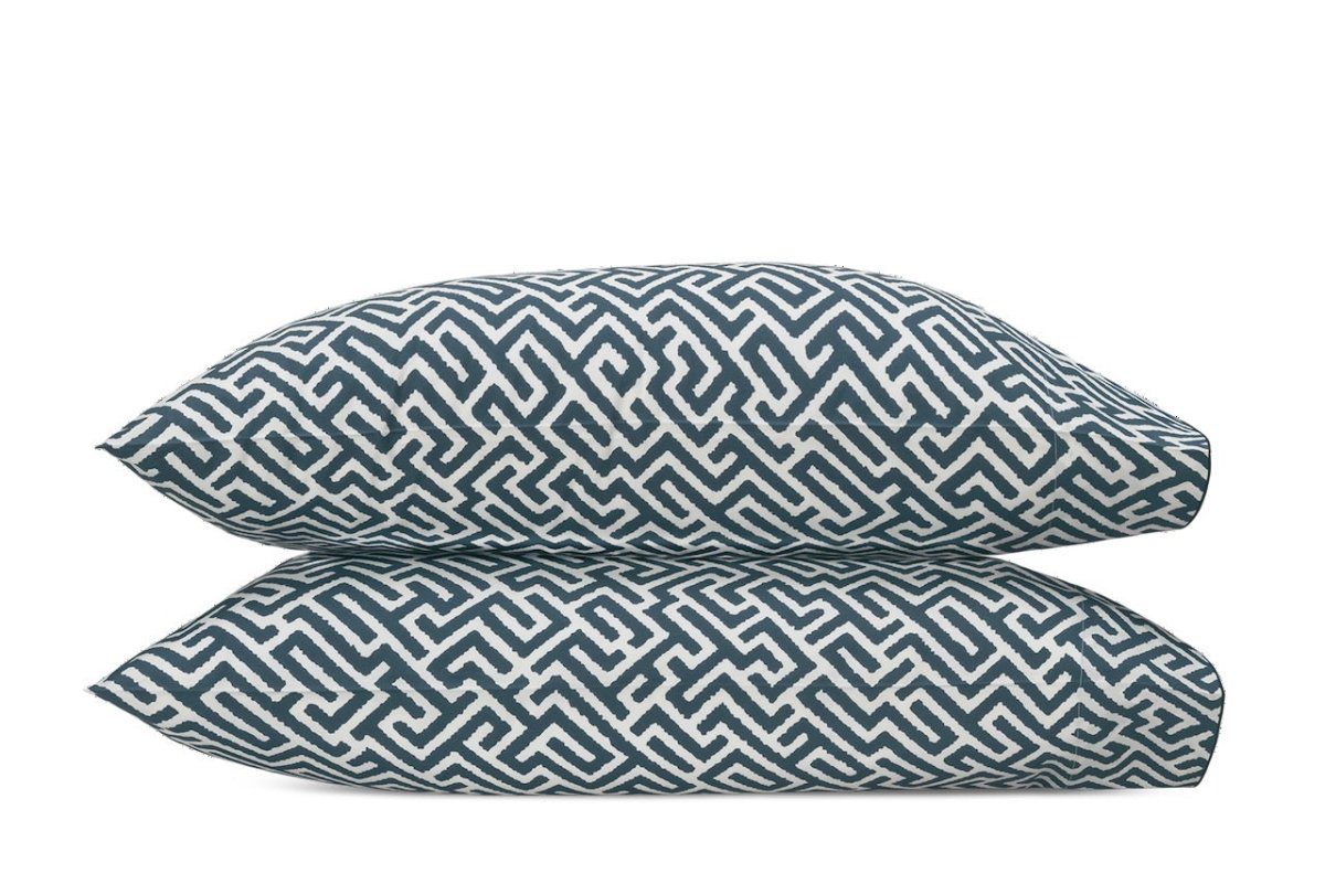 Matouk Schumacher Gabriel King Cases - Pair 21 x 40 Indigo at Fig Linens and Home