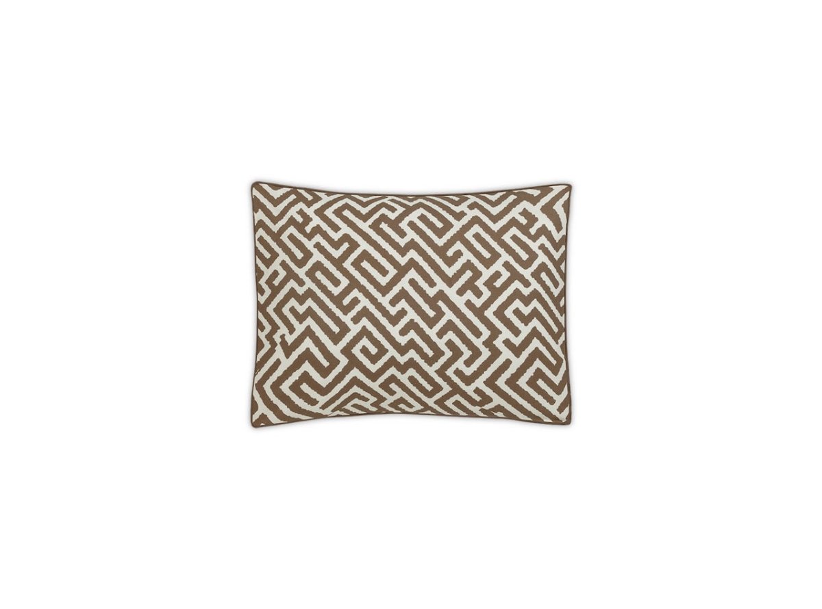 Matouk Schumacher Gabriel Boudoir Sham 12 x 16, corded edge Mocha at Fig Linens and Home