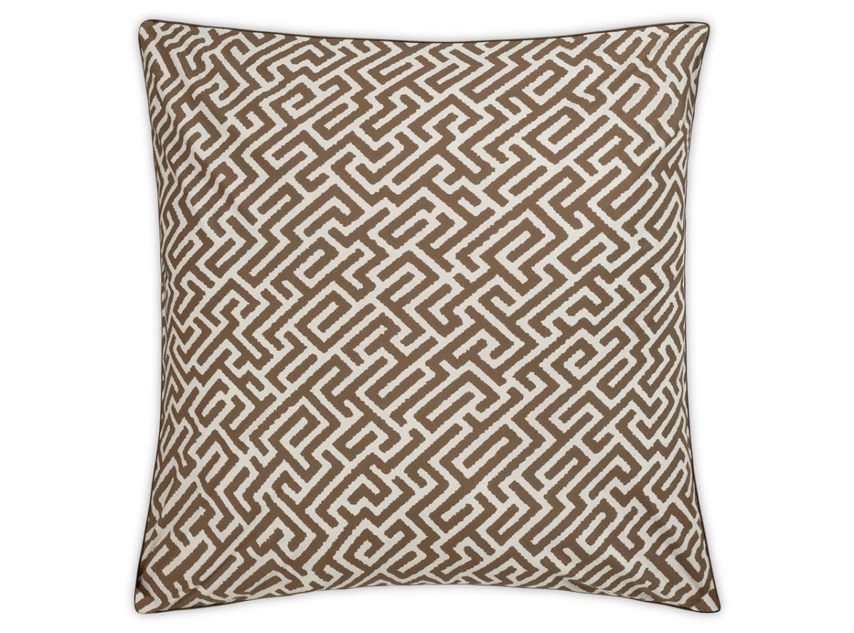 Matouk Schumacher Gabriel Euro Sham 27 x 27, corded edge Mocha at Fig Linens and Home