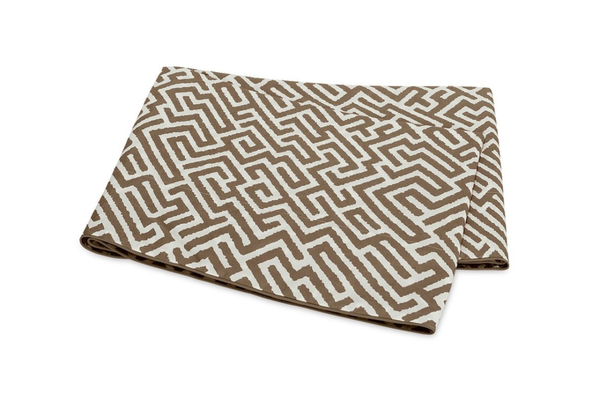 Matouk Schumacher Gabriel King Flat 114 x 112 Mocha at Fig Linens and Home