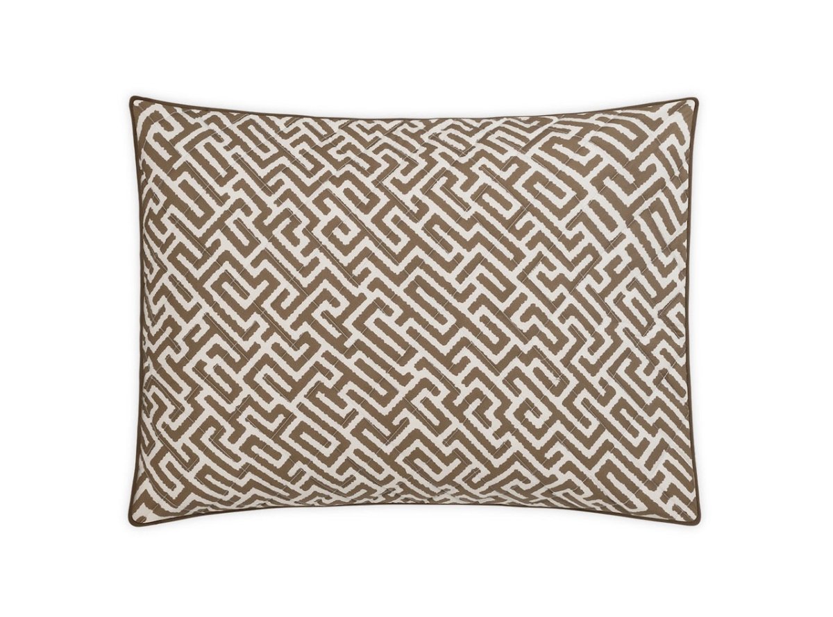 Matouk Schumacher Gabriel Quilted King Sham 21 x 36, piped edge Mocha