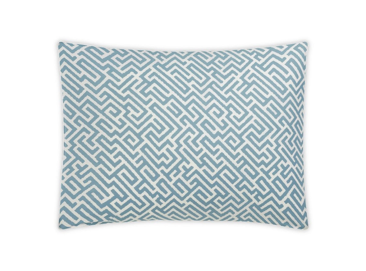 Matouk Schumacher Gabriel Standard Sham 21 x 27, corded edge Stony Blue at Fig Linens and Home