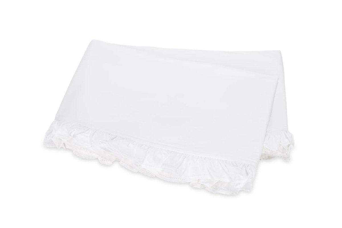 Flat Sheet - Georgia White Ruffled Bedding by Matouk at Fig Linens and Home