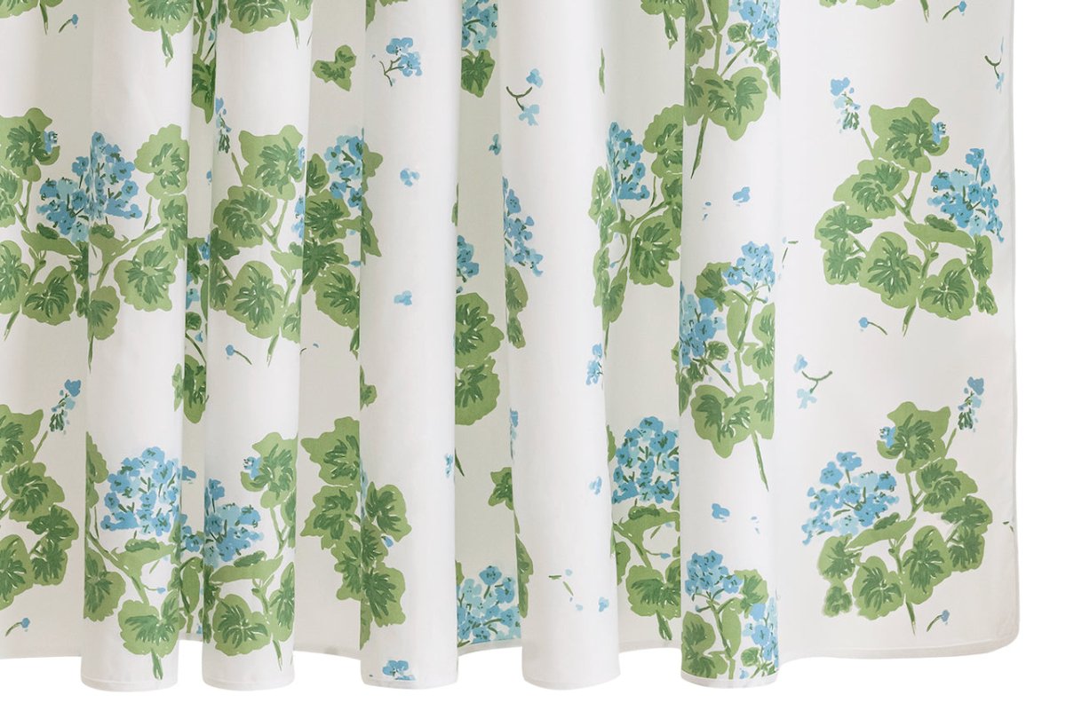 Blue Geranium Shower Curtains by Matouk x Tillet at Fig Linens and Home