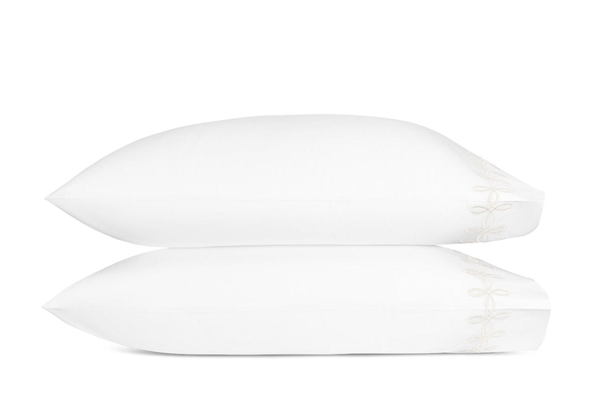 Pillowcases- Gordian Knot Cream Percale Bedding by Matouk at Fig Linens and Home