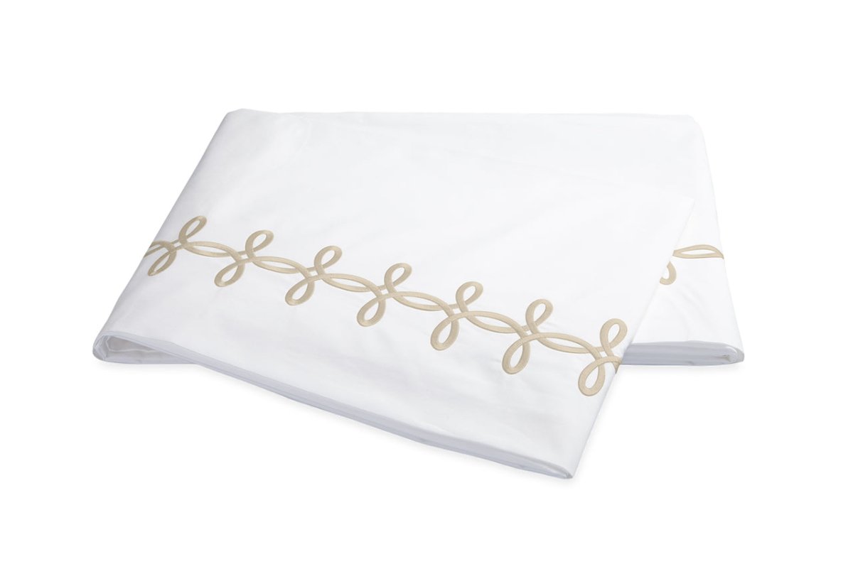 Flat Sheet - Gordian Knot Truffle Percale Bedding by Matouk at Fig Linens and Home