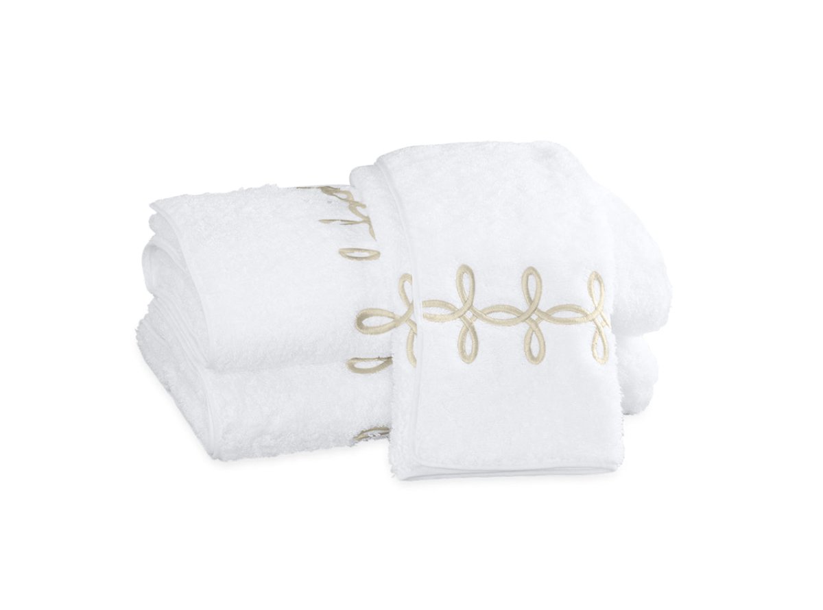 Gordian Knot Towels in Truffle | Matouk Bath at Fig Linens and Home