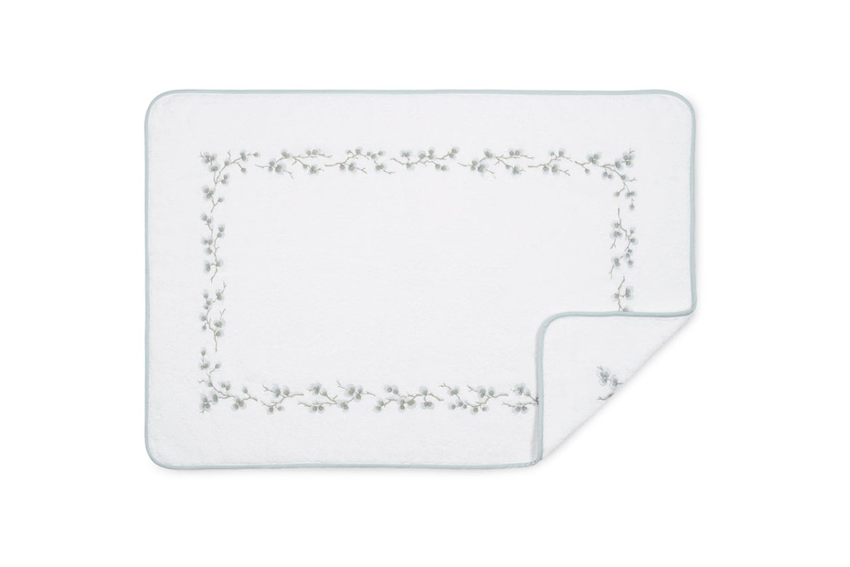 Matouk Jasmine Giza Bath Tub Mat in Pool Embroidery at Fig Linens and Home