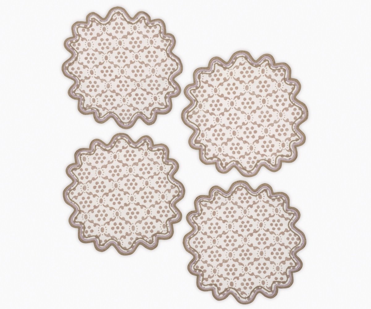 Laksha Cocktail Napkins in Oak - Matouk Schumacher at Fig Linens and Home