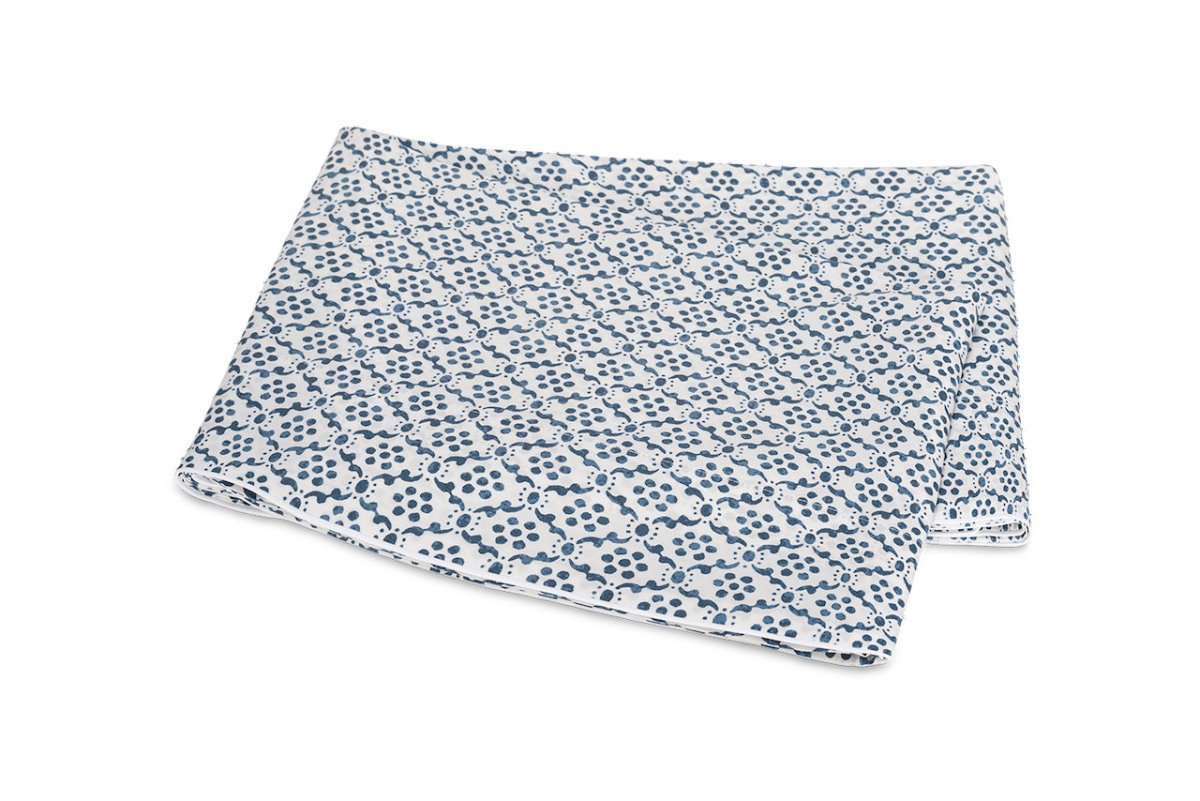 Flat Sheet - Laksha Indigo Top Sheet by Matouk Schumacher at Fig Linens and Home