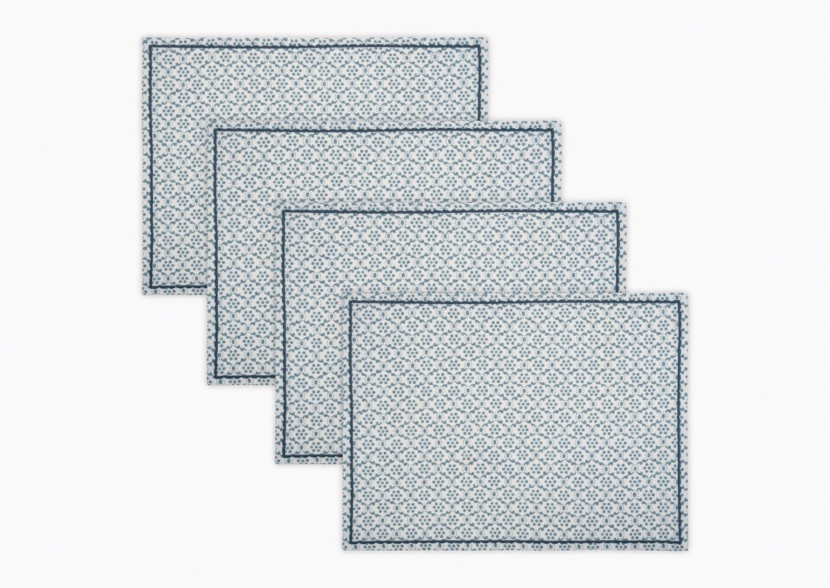 Laksha Lapis Blue Placemats Set of 4 by Matouk Schumacher at Fig Linens and Home