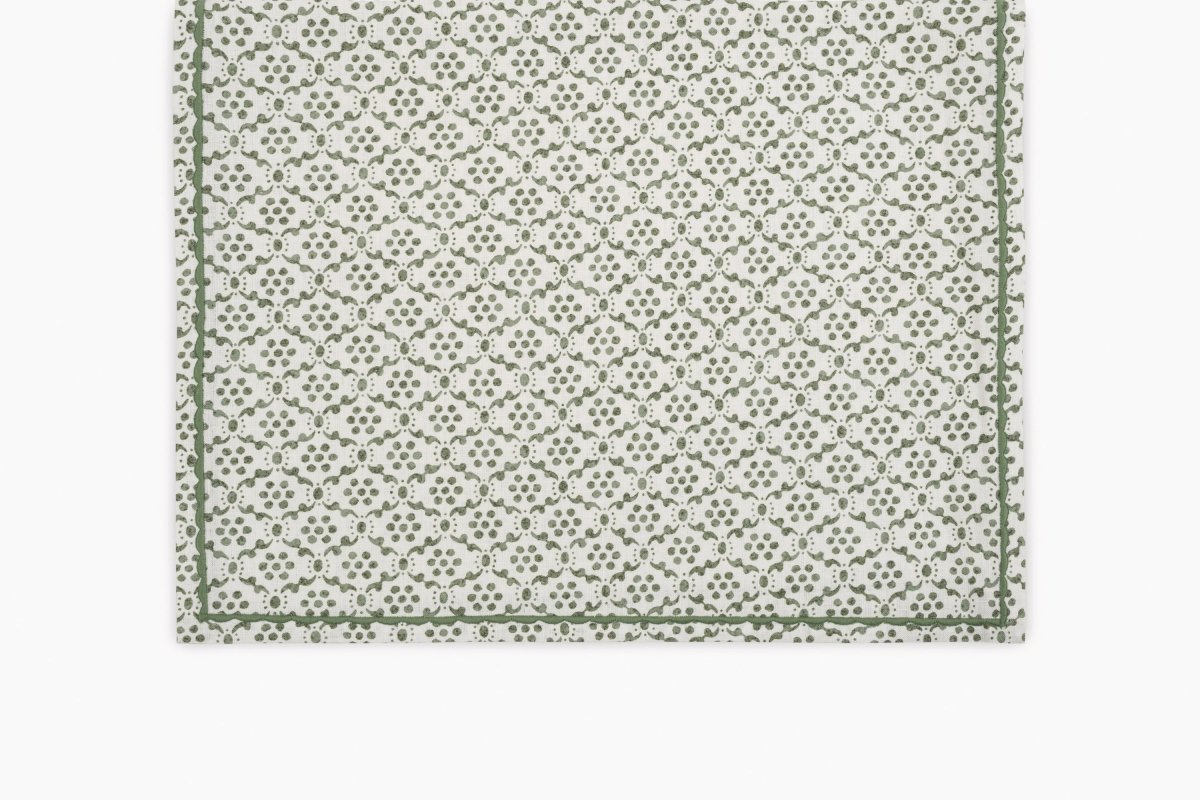 Clover Green Runner - Laksha Table Runner by Matouk Schumacher at Fig Linens and Home