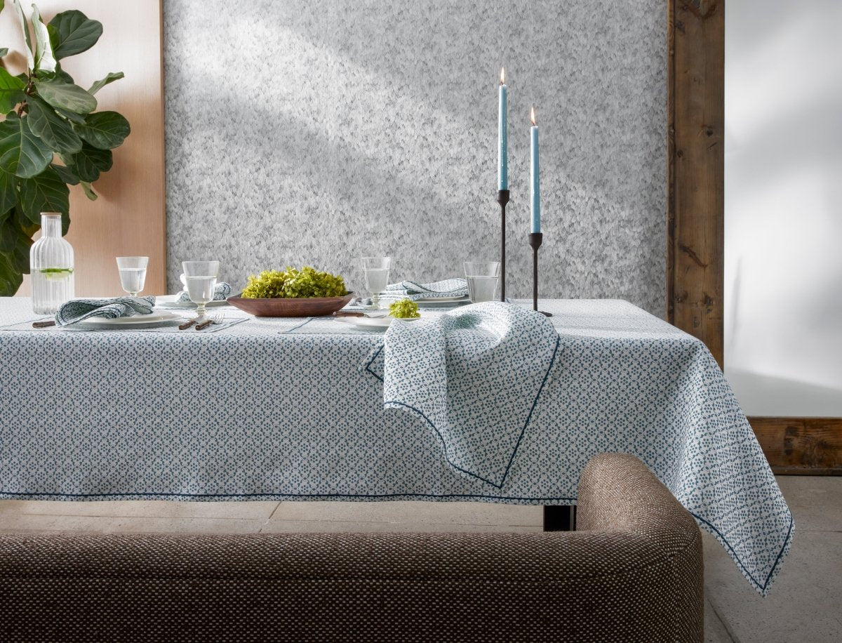 Matouk Schumacher Laksha Tablecloths at Fig Linens and Home - Lifestyle View 4